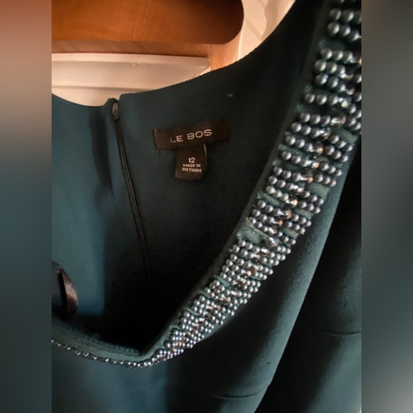 Le Bos Scalloped Floral Lace V-Neck Beaded Trim 2-Piece Jacket Dress - NWT - Picture 3 of 9